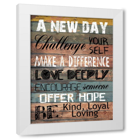 Words To Live By White Modern Wood Framed Art Print by Lewis, Sheldon