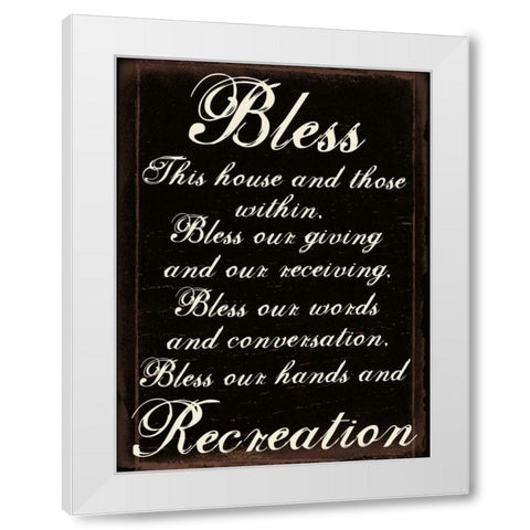 Bless A White Modern Wood Framed Art Print by Lewis, Sheldon