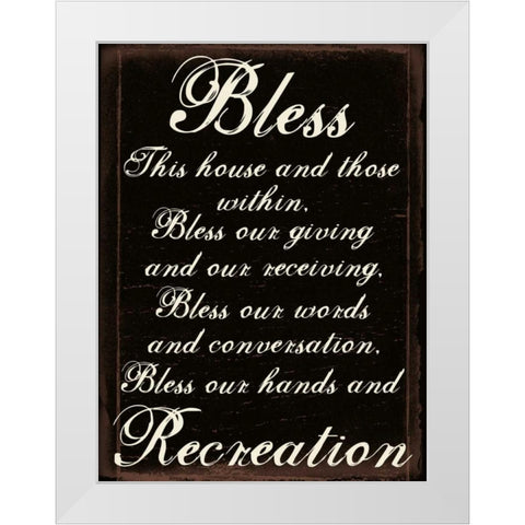 Bless A White Modern Wood Framed Art Print by Lewis, Sheldon