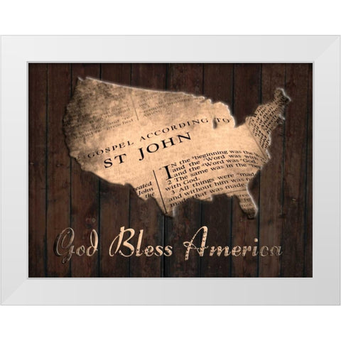 God Bless America White Modern Wood Framed Art Print by Lewis, Sheldon