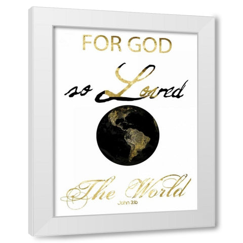 John 3-16 White Modern Wood Framed Art Print by Lewis, Sheldon