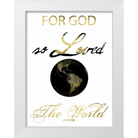 John 3-16 White Modern Wood Framed Art Print by Lewis, Sheldon