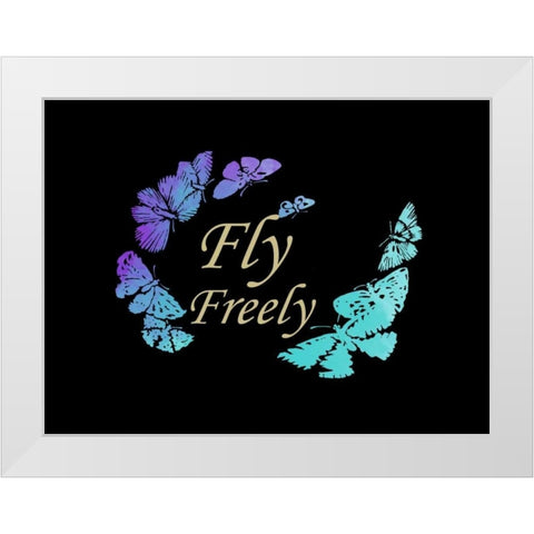 Fly Freely White Modern Wood Framed Art Print by Lewis, Sheldon
