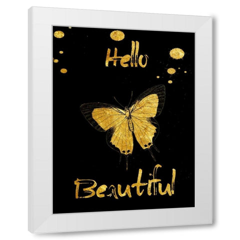 Hello White Modern Wood Framed Art Print by Lewis, Sheldon