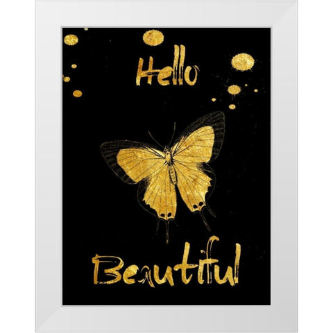 Hello White Modern Wood Framed Art Print by Lewis, Sheldon