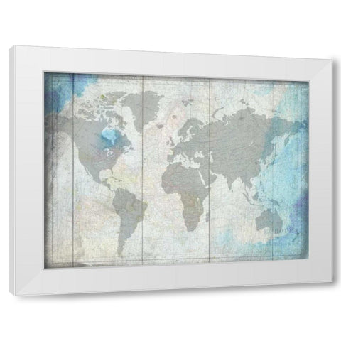 The World White Modern Wood Framed Art Print by Lewis, Sheldon