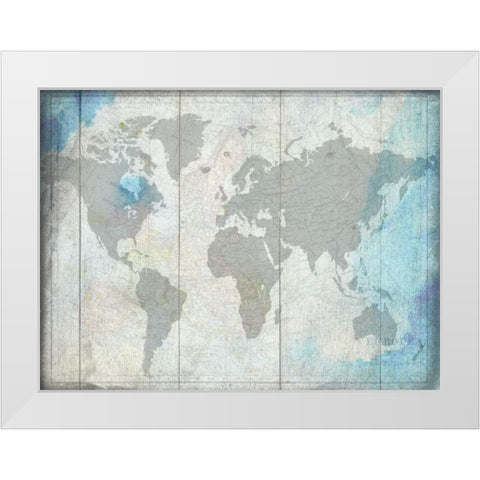 The World White Modern Wood Framed Art Print by Lewis, Sheldon