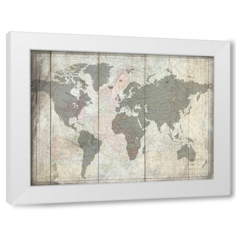 The World White Modern Wood Framed Art Print by Lewis, Sheldon