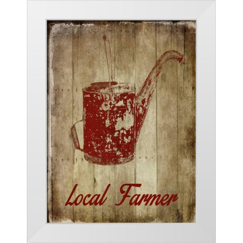 Local Farmer White Modern Wood Framed Art Print by Lewis, Sheldon