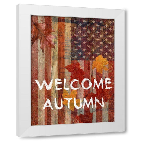Fall Time USA White Modern Wood Framed Art Print by Lewis, Sheldon