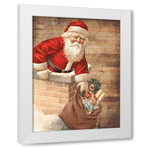 Hurry Down The Chimney White Modern Wood Framed Art Print by Lewis, Sheldon