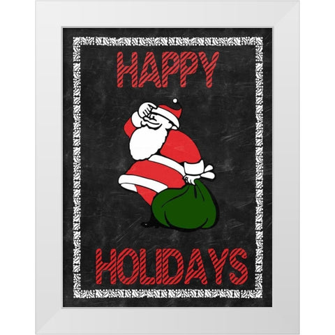 Happy Holidays White Modern Wood Framed Art Print by Lewis, Sheldon