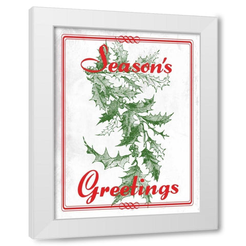 Seasons Greetings White Modern Wood Framed Art Print by Lewis, Sheldon