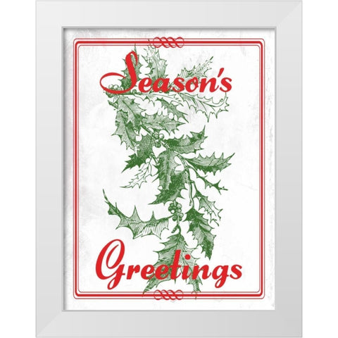 Seasons Greetings White Modern Wood Framed Art Print by Lewis, Sheldon