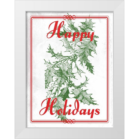 Happy Holidays White Modern Wood Framed Art Print by Lewis, Sheldon