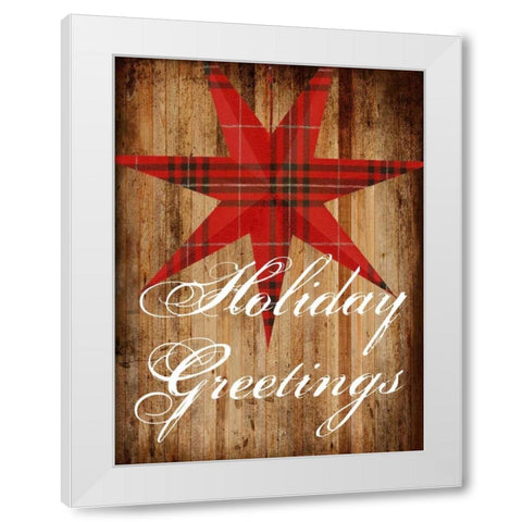 Holiday Greetings White Modern Wood Framed Art Print by Lewis, Sheldon