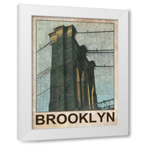 Bklyn Time White Modern Wood Framed Art Print by Lewis, Sheldon