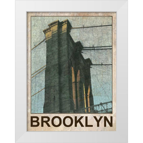 Bklyn Time White Modern Wood Framed Art Print by Lewis, Sheldon