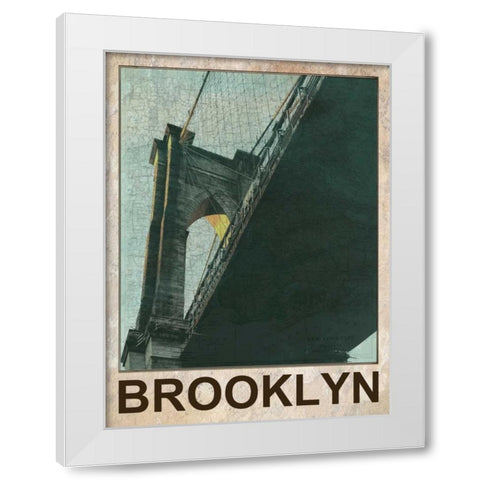 Hey Brooklyn White Modern Wood Framed Art Print by Lewis, Sheldon