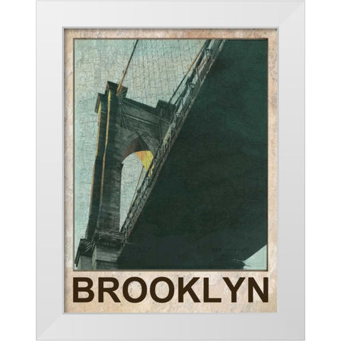 Hey Brooklyn White Modern Wood Framed Art Print by Lewis, Sheldon