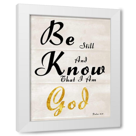 Be Still White Modern Wood Framed Art Print by Lewis, Sheldon