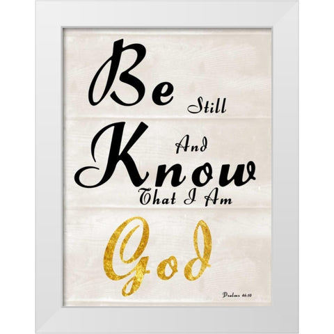 Be Still White Modern Wood Framed Art Print by Lewis, Sheldon