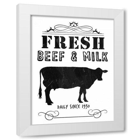 Fresh Beef And Milk White Modern Wood Framed Art Print by Lewis, Sheldon