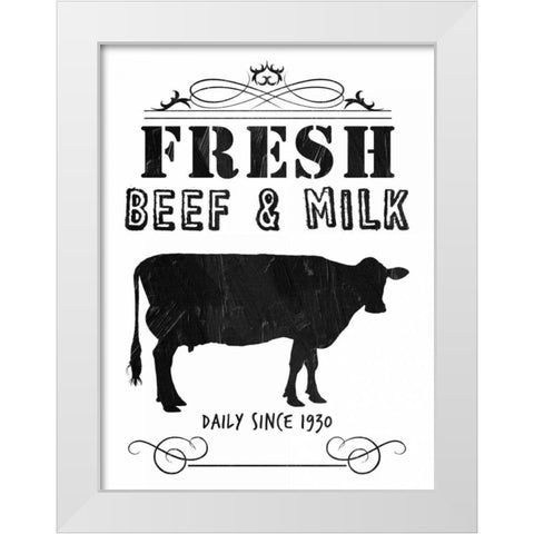 Fresh Beef And Milk White Modern Wood Framed Art Print by Lewis, Sheldon