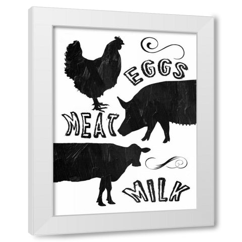 Local Eggs Meat Milk White Modern Wood Framed Art Print by Lewis, Sheldon
