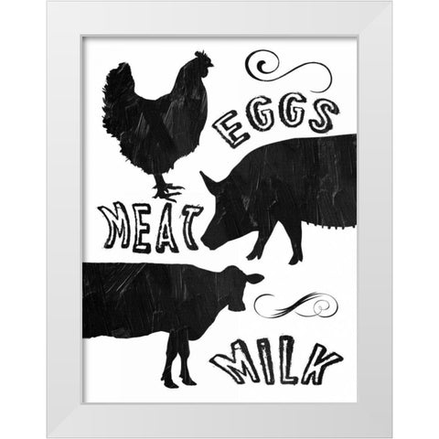 Local Eggs Meat Milk White Modern Wood Framed Art Print by Lewis, Sheldon