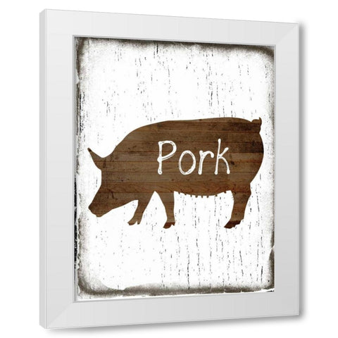 Pork Butcher Block White Modern Wood Framed Art Print by Lewis, Sheldon