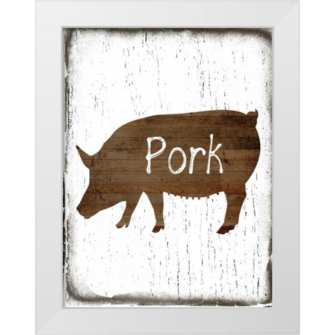 Pork Butcher Block White Modern Wood Framed Art Print by Lewis, Sheldon
