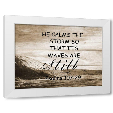 He Calms The Storm White Modern Wood Framed Art Print by Lewis, Sheldon