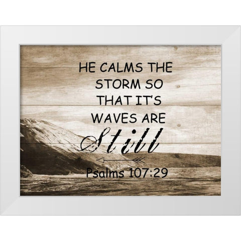 He Calms The Storm White Modern Wood Framed Art Print by Lewis, Sheldon
