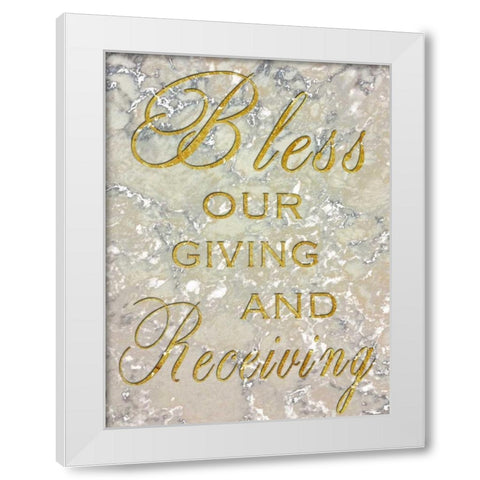 Bless Our Giving White Modern Wood Framed Art Print by Lewis, Sheldon