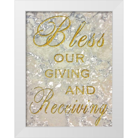 Bless Our Giving White Modern Wood Framed Art Print by Lewis, Sheldon