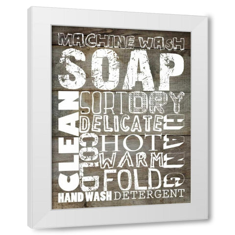 Laundry 1 White Modern Wood Framed Art Print by Lewis, Sheldon