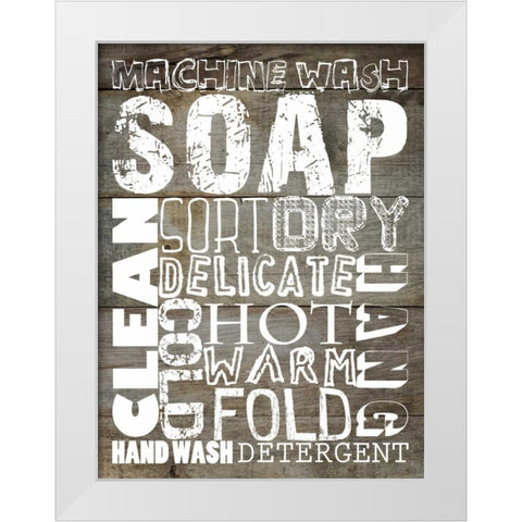 Laundry 1 White Modern Wood Framed Art Print by Lewis, Sheldon