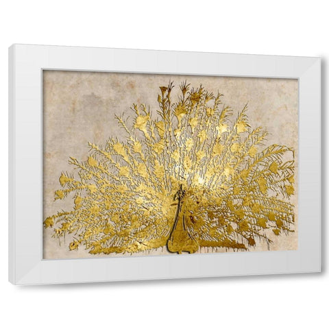 Ivory Coast Peacock White Modern Wood Framed Art Print by Lewis, Sheldon
