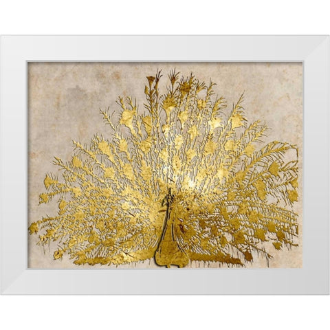 Ivory Coast Peacock White Modern Wood Framed Art Print by Lewis, Sheldon