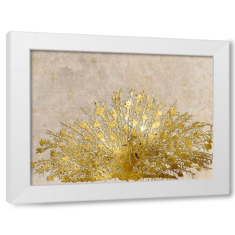 Ivory Coast Peacock White Modern Wood Framed Art Print by Lewis, Sheldon