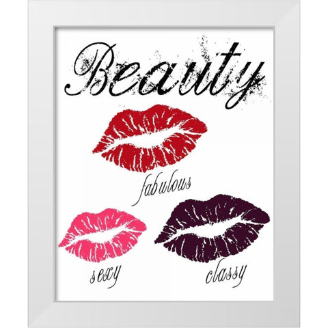 Beauty White Modern Wood Framed Art Print by Lewis, Sheldon