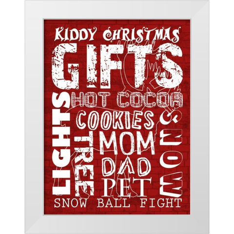 Kiddy Christmas White Modern Wood Framed Art Print by Lewis, Sheldon