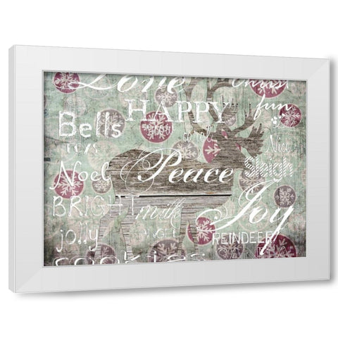 Christmas Wallpaper 1 White Modern Wood Framed Art Print by Lewis, Sheldon