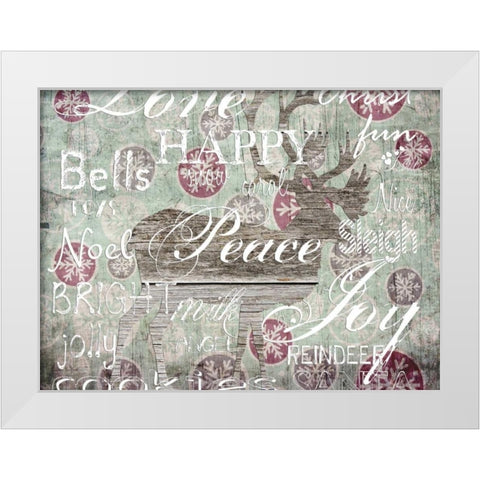 Christmas Wallpaper 1 White Modern Wood Framed Art Print by Lewis, Sheldon