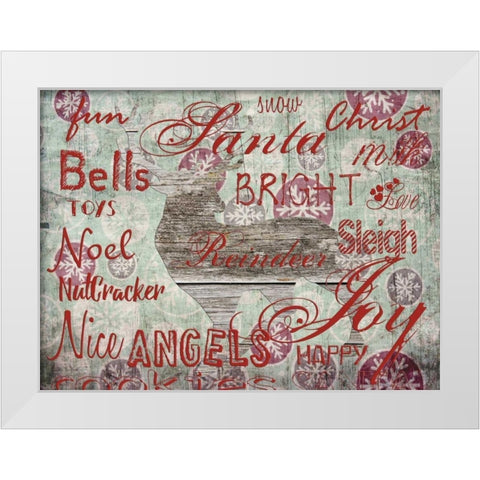 Christmas Wallpaper 2 White Modern Wood Framed Art Print by Lewis, Sheldon