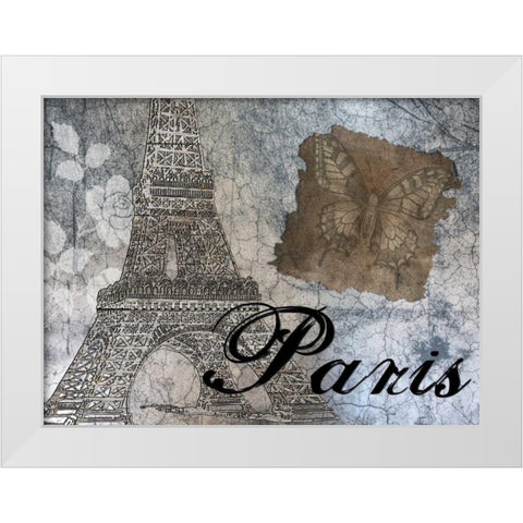 It Must Be Paris White Modern Wood Framed Art Print by Lewis, Sheldon