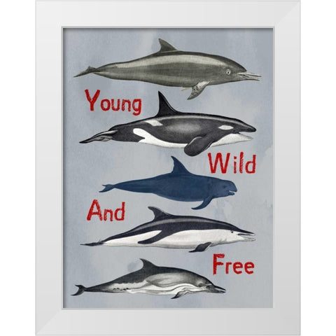 Young Wild And Free White Modern Wood Framed Art Print by Lewis, Sheldon