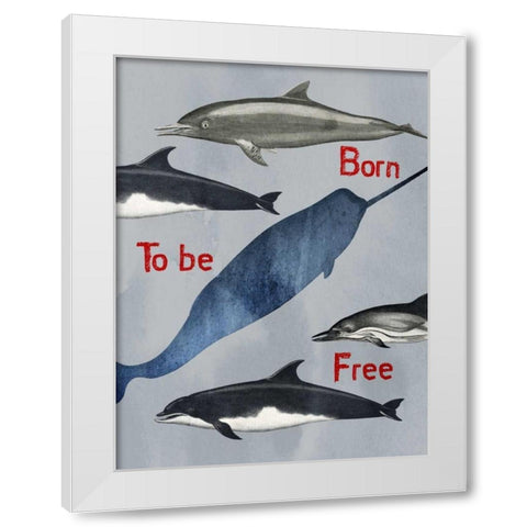 Born To Be Free White Modern Wood Framed Art Print by Lewis, Sheldon