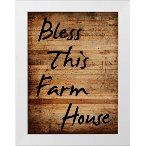 Bless This Farm House White Modern Wood Framed Art Print by Lewis, Sheldon